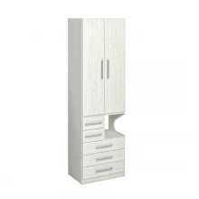 Guarda-Roupa De 2 Portas Com Mesa de Cabeceira 1224 Esquerdo Carvalho Claro